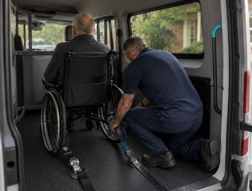 Aged care wheelchair taxi transport in Monash for elderly passengers and supported trips.