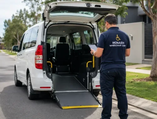 Important booking details for wheelchair taxi trips in Monash.